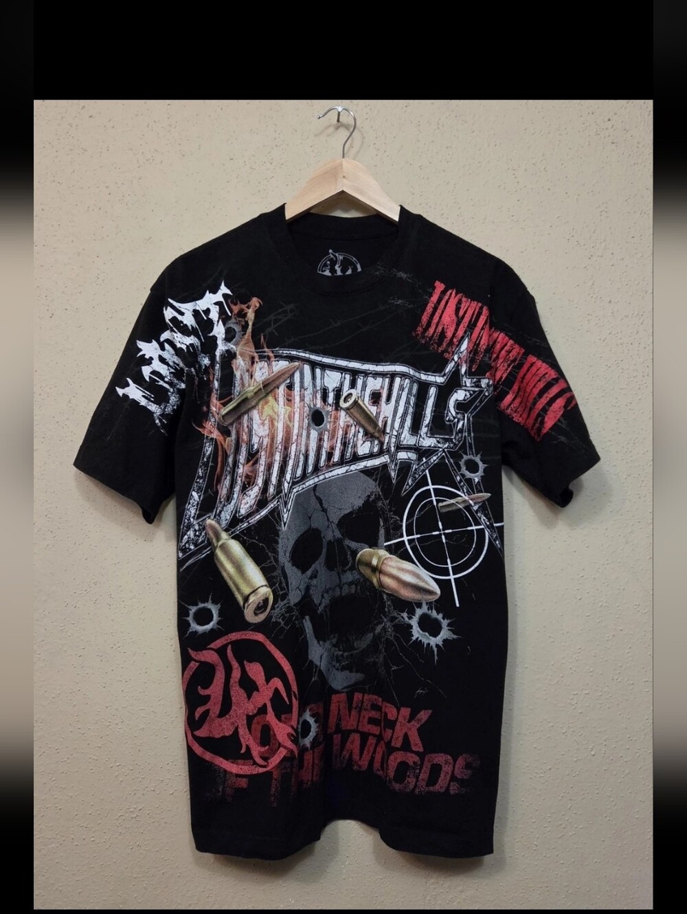 Lost In The Hills Shirt Mens Medium Graphic Print Double Sided